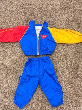 Vintage 90s Yield Colorblock Kids Wind breaker Set - Blue, Red & Yellow